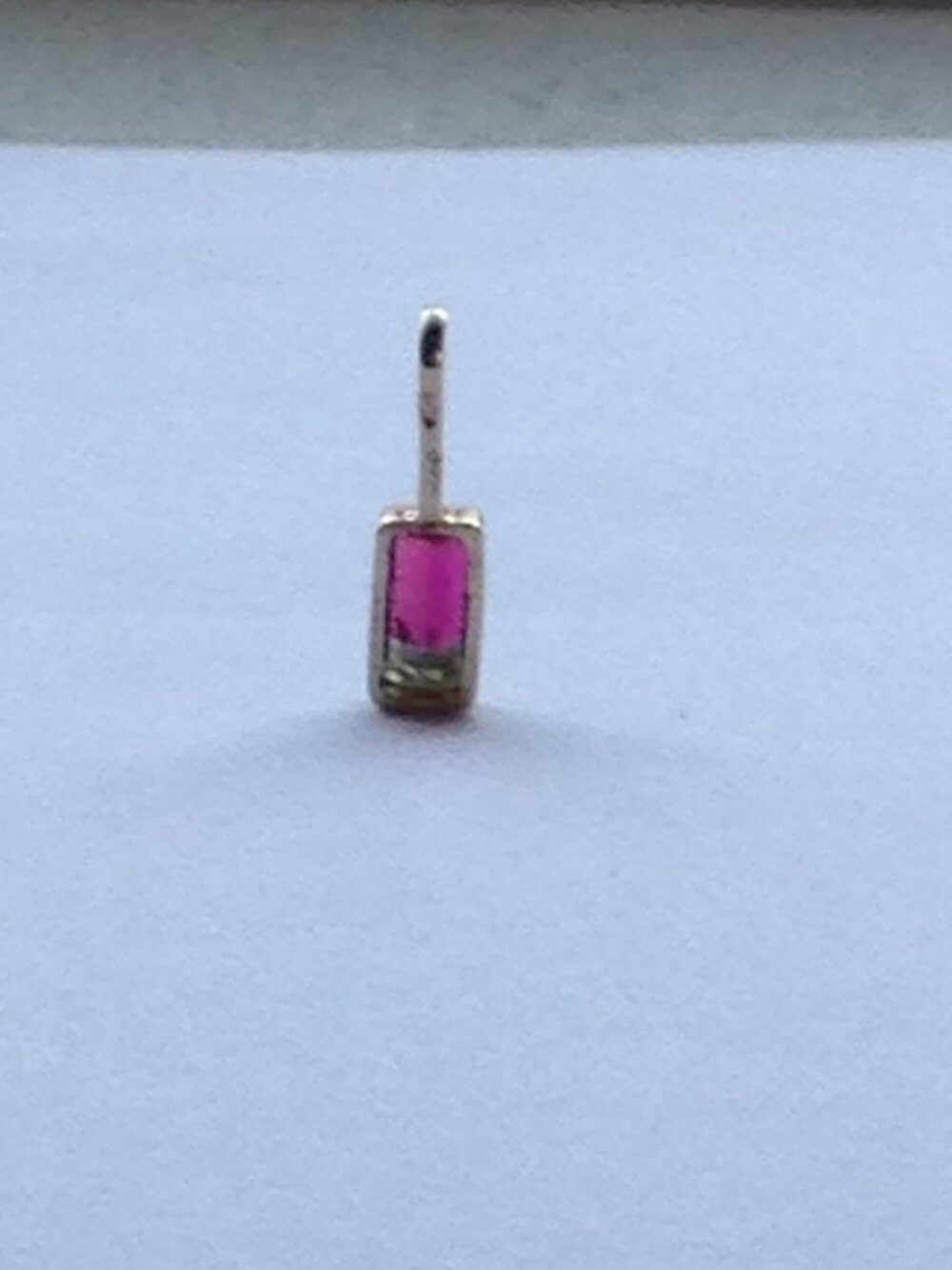 Handmade Solid 8K Yellow Gold Tourmaline Pendant
